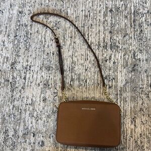 Michael Kors Brown Leather Crossbody Camera Bag
